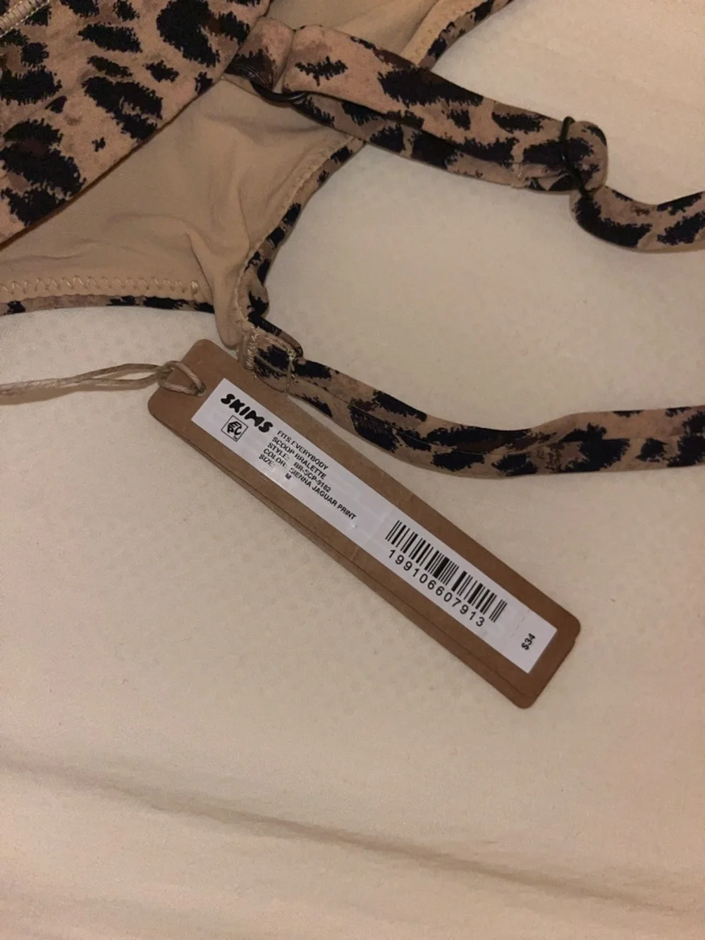 SKIMS Leopard-Print Bralette in Beige and Black - Picture 3 of 4